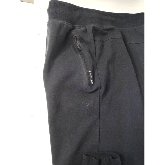 Spyder Active Mens Large Black Jogger Pants Stretch Comfort Zip Pockets Athletic - Picture 14 of 14